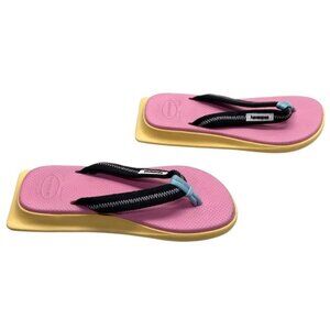 Havaianas Tradi Zori Men Multicolor Flip Flop US Size 8 Women Sz 10 Pink Yellow